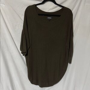 Express Dark Olive Knit Top
